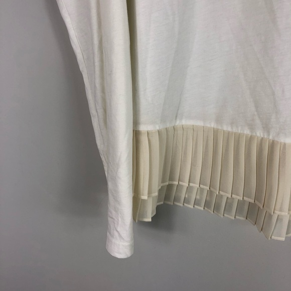 J. Crew Factory Cream Long Sleeve Top with Pleated Detail - Picture 8 of 9